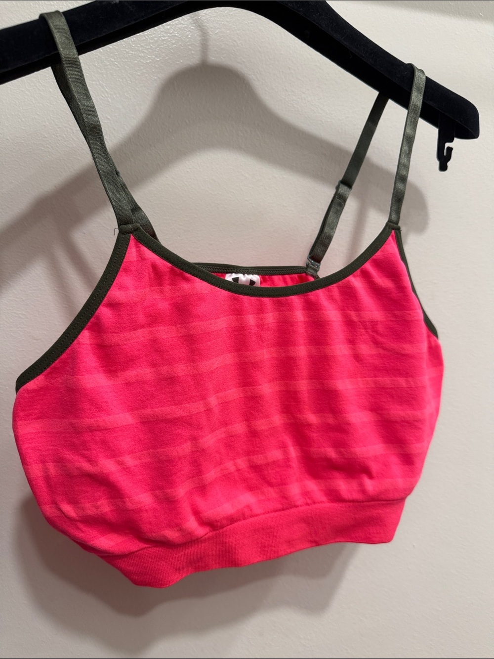 Under Armour Hot Pink Sports Bralette with Olive Trim